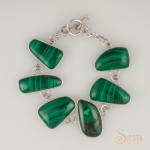 Malachite Bracelet set in Sterling Silver
